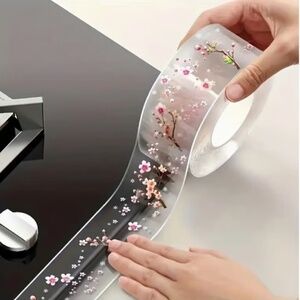 1 Roll - Waterproof Cherry Blossom Kitchen Seam Tape, 118.11 Inches